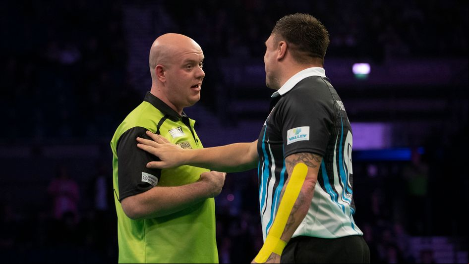 Michael van Gerwen and Gerwyn Price (Picture: Lawrence Lustig/PDC)