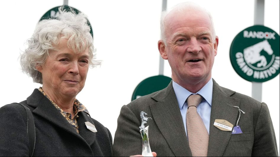 Jackie and Willie Mullins celebrate at Aintree