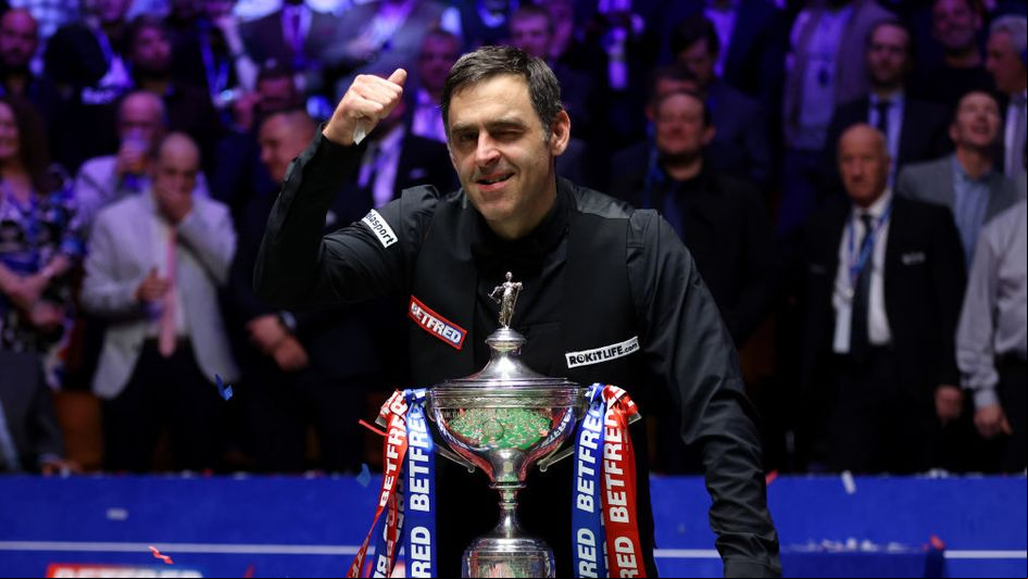 Ronnie O'Sullivan with his seventh World Championship