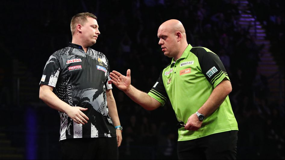 Chris Dobey and Michael van Gerwen (Picture: PDC)