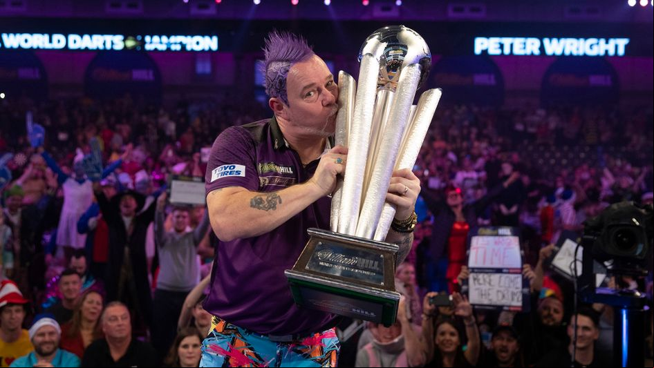 Peter Wright celebrates after winning the PDC World Darts Championship