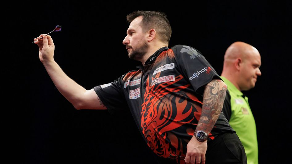 Jonny Clayton and Michael van Gerwen (Picture: Lawrence Lustig/PDC)